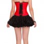 Sexy Red Leather Gothic Steampunk Costume Overbust Black Tutu Skirt Corset Dress