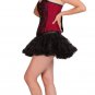Red Lining Poly Cotton Black Net Gothic Costume Overbust Tutu Skirt Corset Dress