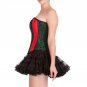 Green Black Brocade Red Leather Halloween Costume Bustier Overbust Corset Top