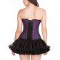 Purple Cotton Halloween Costume Goth Burlesque Waist Shaper Overbust Corset Top