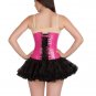 Pink Faux Leather Halloween Costume Goth Burlesque Bustier Underbust Corset Top