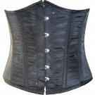 Black Poly Tapta Fabric Front Open Busk Waist Cincher Women Underbust Corset Top