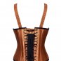 Apricot Silk Shoulder Strap Gothic BurlesqueWaist Training Overbust Corset Top