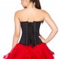 Women Black Leather Gothic Staempunk Waist Tarining Bustier Overbust Corset Top