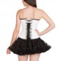 White Rice Leather Gothic Burlesque Overbust Costume & Tutu Skirt Corset Dress