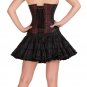 Red Black Brocade & Leather Gothic Overbust Costume & Tutu Skirt Corset Dress