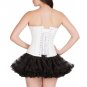 Black Satin Lace Goth Steampunk Bustier costume Tutu Skirt Overbust Corset Dress