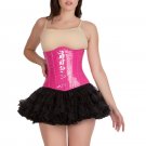 Pink Faux Leather Gothic Burlesque Underbust Costume & Tutu Skirt Corset Dress