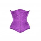 Purple Satin Gothic Burlesque Bustier Waist Training Underbust Corset Costume