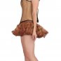 Printed Brown Leather Steampunk Overbust Costume Tissue Tutu Skirt Corset Dress