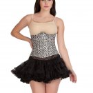 Black & White Faux Leather Animal Underbust Costume & Tutu Skirt Corset Dress