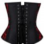 Red & Black Satin Net Burlesque Waist Training Halloween Costume Overbust Corset