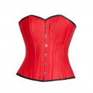 Sexy Red Leather Gothic Steampunk Costume Waist Tranining Overbust Corset Top