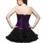 Purple Georgette Sequins Halloween Costume Waist Training Overbust Corset Top