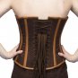 Brown Velvet Leather Goth Steampunk Halloween Costume Waist Trainer Overbust Top