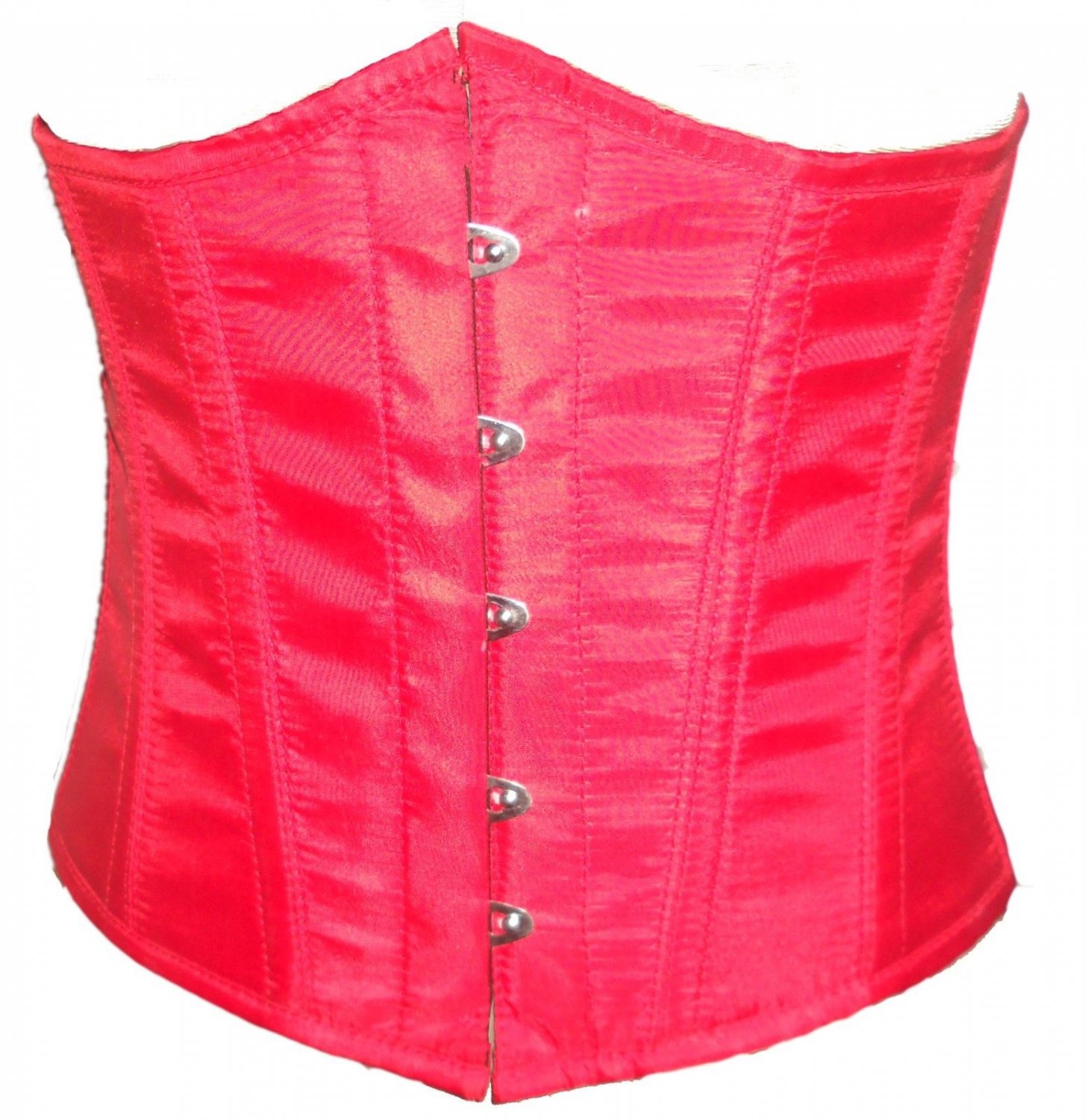 Red Poly Tapta Fabric Halloween Costume Waist Cincher Women Underbust Corset Top