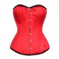 Red Satin Double Bone Goth Steampunk Bustier Waist Training Overbust Corset Top