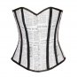 Newspaper Printed Cotton Halter Neck Goth Halloween Costume Overbust Corset Top