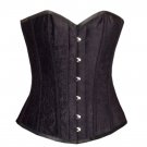 Black Velvet Hallowen Costume Gothic Burlesque Waist Trainer Overbust Corset Top