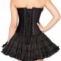 Black Velvet Hallowen Costume Gothic Burlesque Waist Trainer Overbust Corset Top