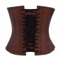 Brown Flower Texture Faux Leather Gothic Steampunk Bustier Overbust Corset Top