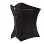 Black Faux Leather Gothic Steampunk Waist Training Bustier Overbust Corset Top