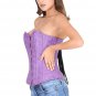 Purple Faux Leather Gothic Steampunk Waist Cincher Bustier Overbust Corset Top