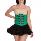 Green Leather Gothic Steampunk Waist Training Bustier Underbust Prom Corset Top