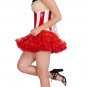 Red & White PVC Leather Halloween Costume Gothic Steampunk Underbust Corset Top