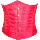 Red Satin Fabric Halloween Costume Burlesque Waist Training Underbust Corset Top