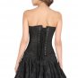 Black Satin Sequins Handwork Gothic Burlesque Bustier Overbust Party Corset Top