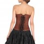 Brown Satin Sequins Handwork Goth Burlesque Top Tutu Skirt Overbust Corset Dress