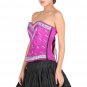 Purple Satin with Threadwork Gothic Burlesque Tutu Skirt Overbust Corset Dress