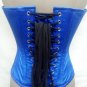 Blue Satin USA Flag Red White Sequins Halloween Burlesque Costume Overbust Top
