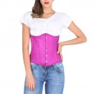 Purple Satin Spiral Steel Boned Corset Goth Halloween Costume Underbust Corset