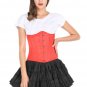 Red Satin Spiral Steel Boned Goth Halloween Costume Burlesque Underbust Corset