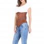 Brown Satin Goth Halloween Costume Burlesque LONG Underbust Corset Top