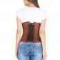 Brown Satin Goth Halloween Costume Burlesque LONG Underbust Corset Top