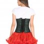 Green Black Brocade Goth Halloween Costume Burlesque Bustier Underbust Corset