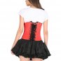 Red Satin Corset Goth Halloween Costume Burlesque Waist Trainer Underbust Corset