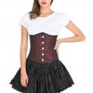 Red and Black Corset Brocade Goth Halloween Costume Burlesque Underbust Corset