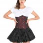 Red and Black Corset Brocade Goth Halloween Costume Burlesque Underbust Corset
