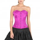 Purple Satin Goth Halloween Costume Burlesque  Waist Training Overbust Corset