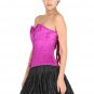 Purple Satin Goth Halloween Costume Burlesque  Waist Training Overbust Corset