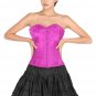 Purple Satin Goth Halloween Costume Burlesque  Waist Training Overbust Corset