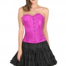 Purple Satin Spiral Boned Goth Halloween Costume Burlesque Overbust Corset