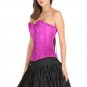 Purple Satin Spiral Boned Goth Halloween Costume Burlesque Overbust Corset