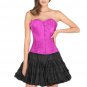 Purple Satin Spiral Boned Goth Halloween Costume Burlesque Overbust Corset