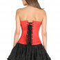Red Satin Double Bone Goth Halloween Costume Burlesque Bustier Overbust Corset