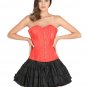 Red Satin Double Bone Goth Halloween Costume Burlesque Bustier Overbust Corset